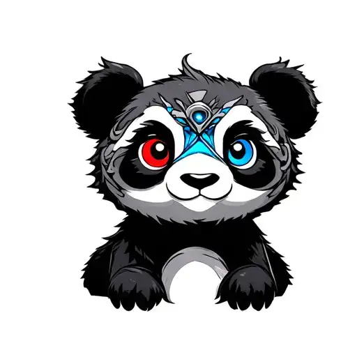 Cyber Panda Blue And Red Eyes
