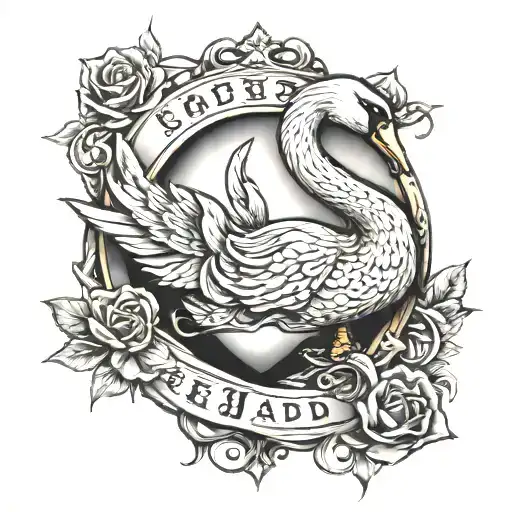 A Swan Stabed In The Heart With A Sword