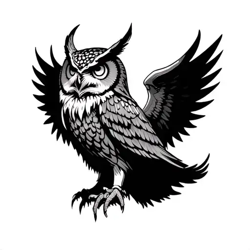 Demonic Owl Front Speaking Wings