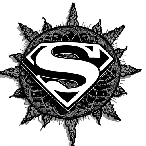 Superman Logo With Lace Sun Dream Catcher