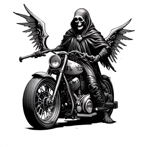 Piston Biker Grim Reaper Full Body