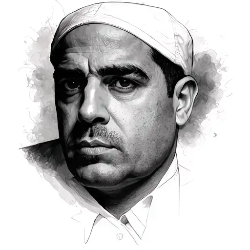 Surreal Art Black And Grey Portrait Of Christopher Moltisanti From The Tv Show The Sopranos