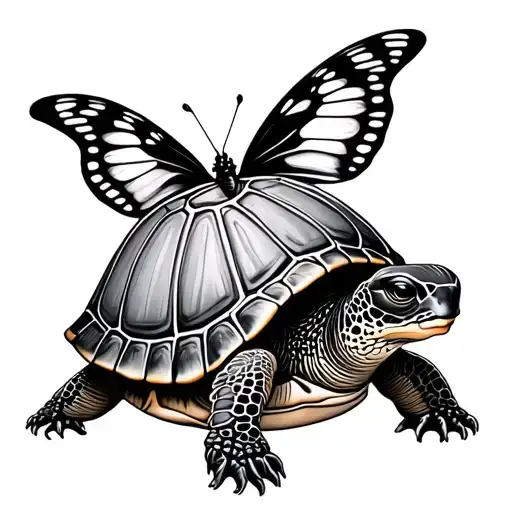 Turtle And Butterfly