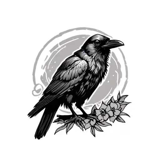 Crow Sitting On A La Muerte