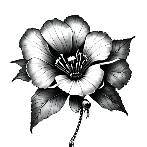 Dragonfly With Sweet Pea Flower