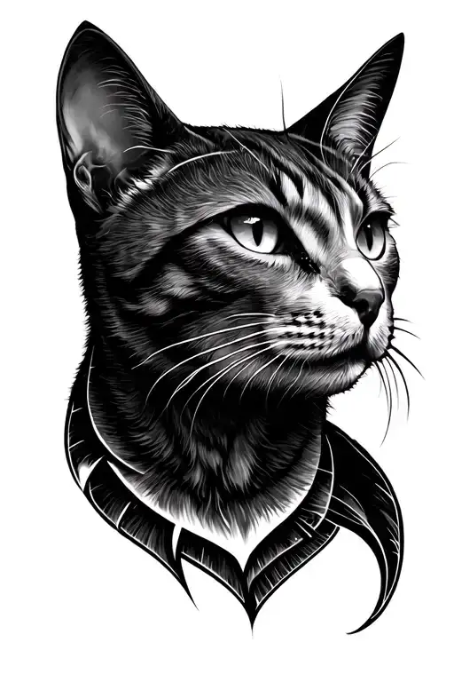 Cat Face Tattoo Design