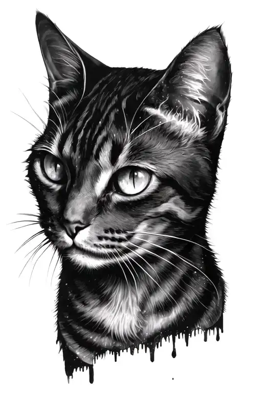 Cat Face Tattoo Design