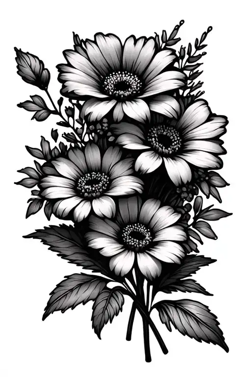 Fine Line Flower Bouquet