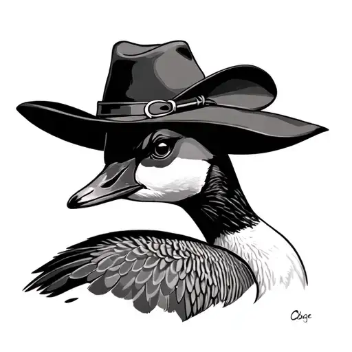 Canada Goose With Cowboy Hat