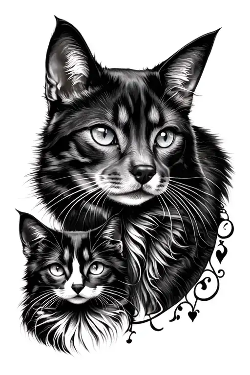Cat And Dog Black Feminine Style