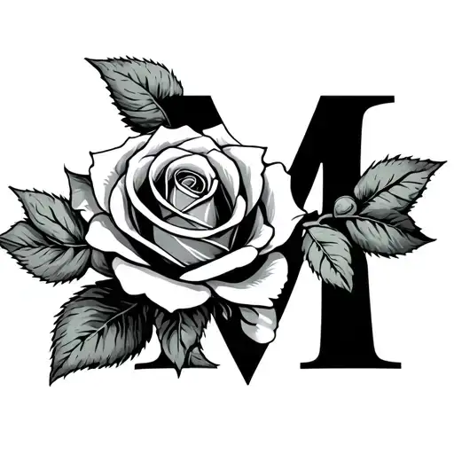 Rose And Letter M