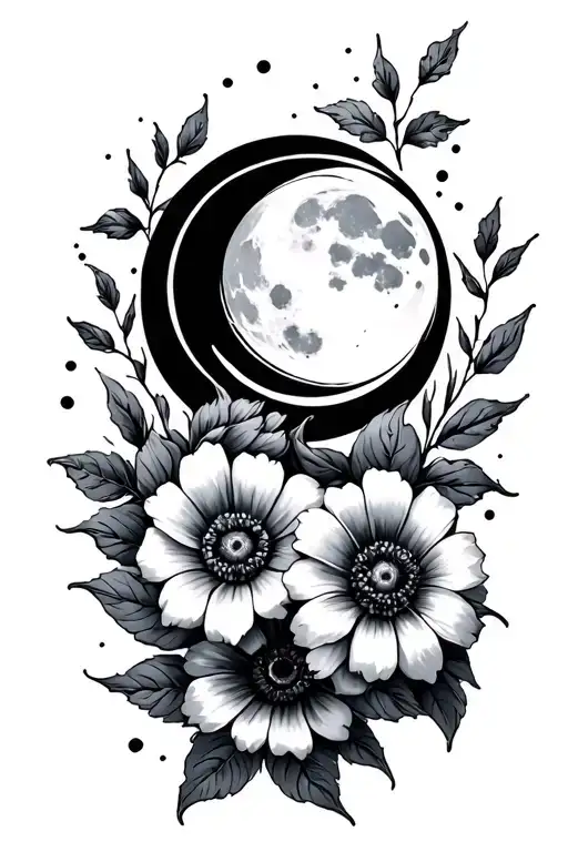 Flowers With The Moon