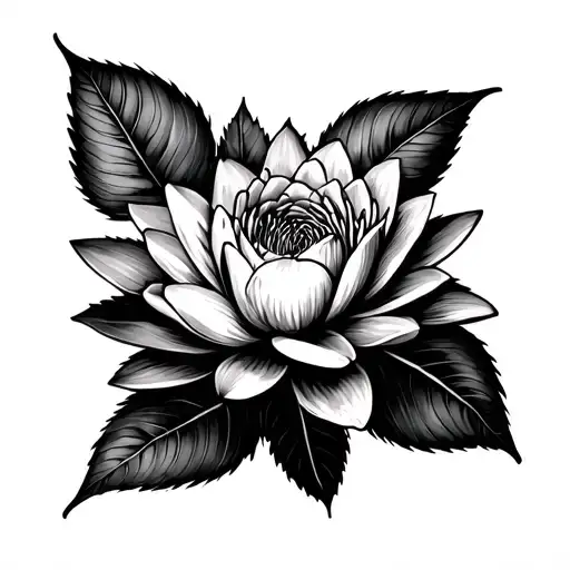 Water Lily Larkspur Rose Fusion Design