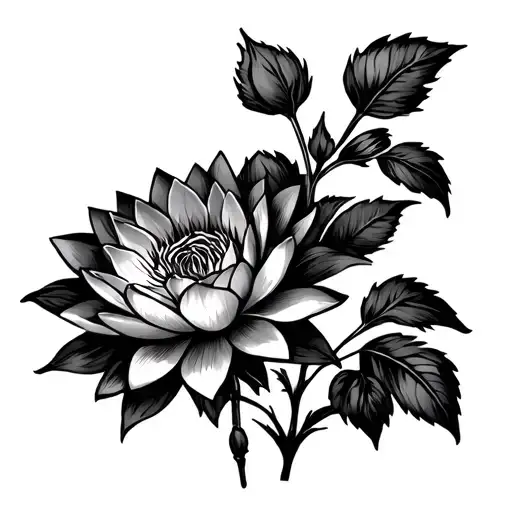 Water Lily Larkspur Rose Design