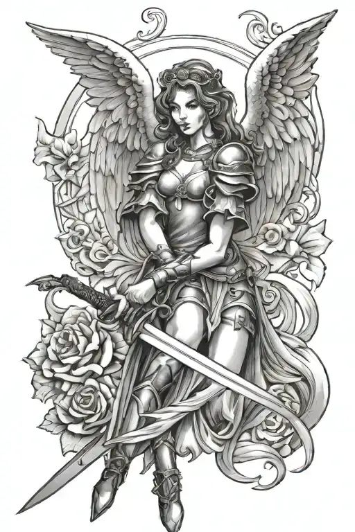 Girl Angel With Sword