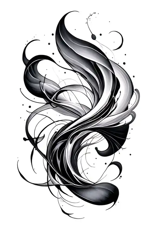 Suminagashi Abstract Tattoo Design