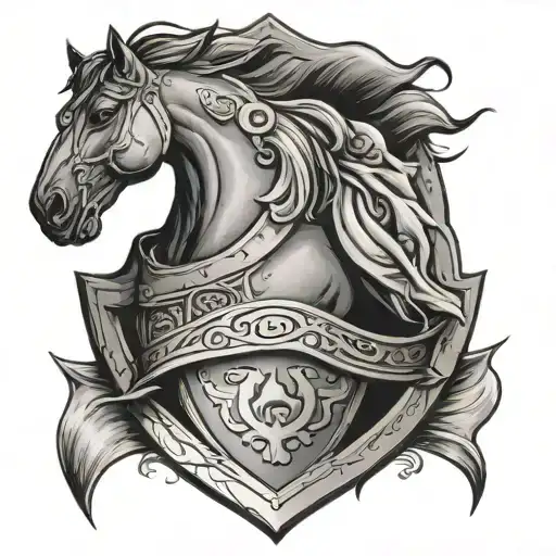 Horsehead On Spartan Shield