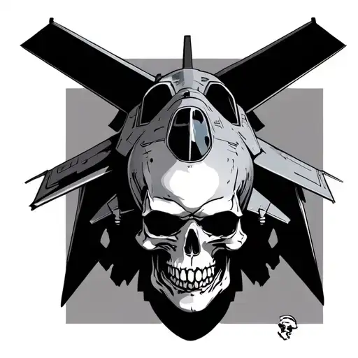 Surgar Skull With F22 Raptor Fighter Jet