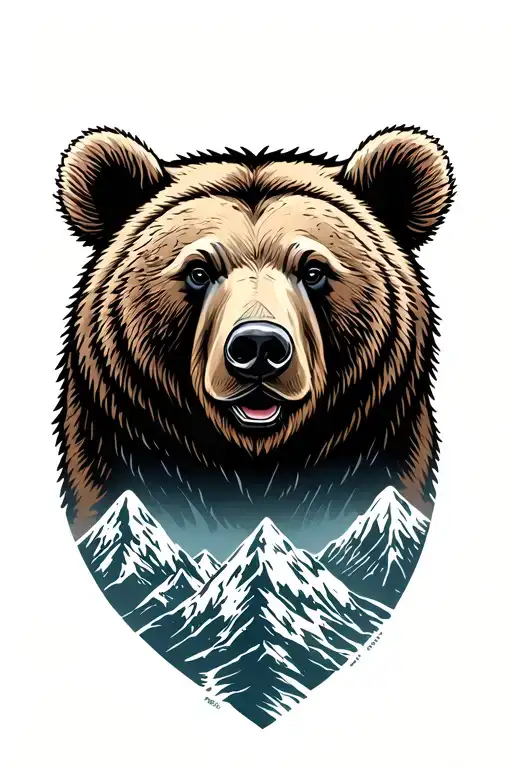 Bear With Mountains Alaska Themes