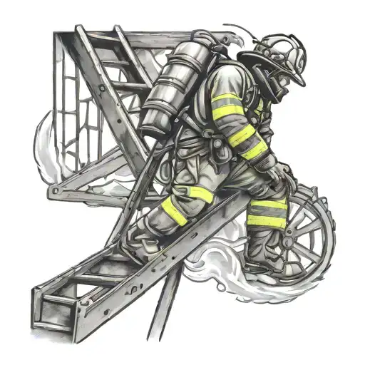Ladder And Firefighter