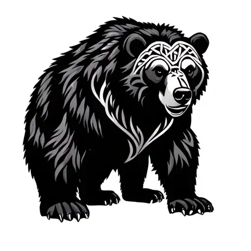 Tribal Celtic Bear Symbolizing Strength And Resilience