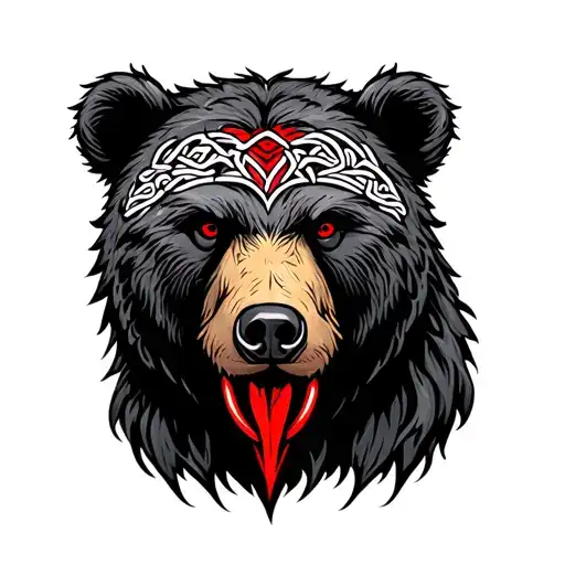 Celtic Bear With Red Cardinal