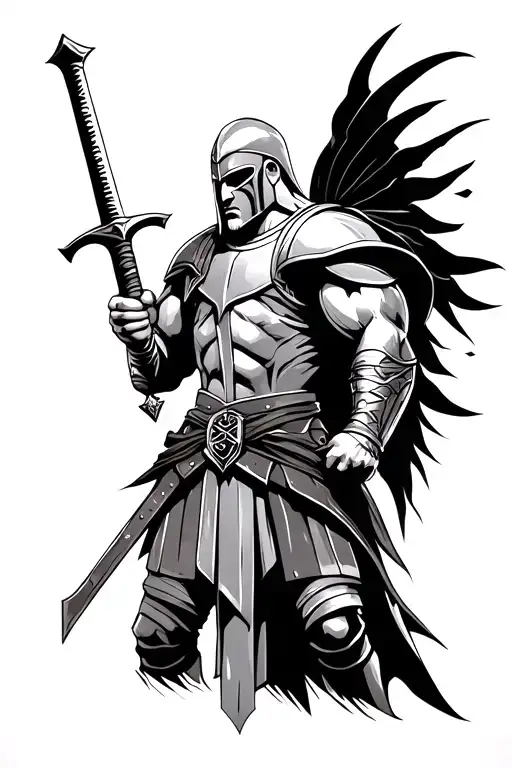 Spartan Holding Sword