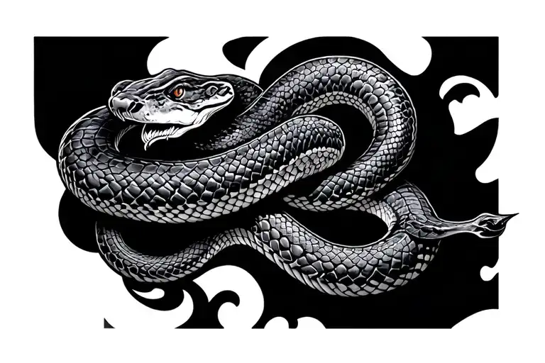 Grunge Sternum Tattoo Of Snake