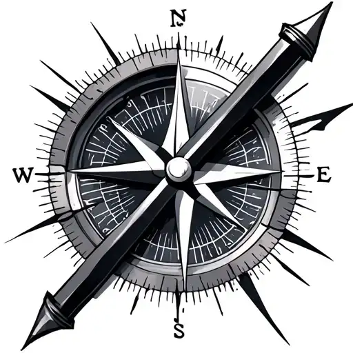 Compass Broken In Half Diagonally