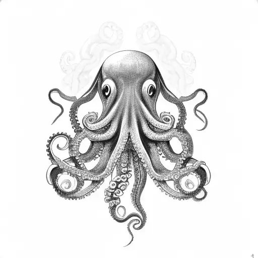 Octopus With Tentacles Around A Heart