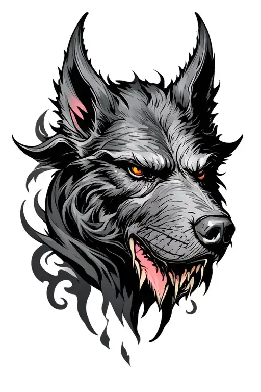 The Word Beast With Hidden Smoky Hellhound Head