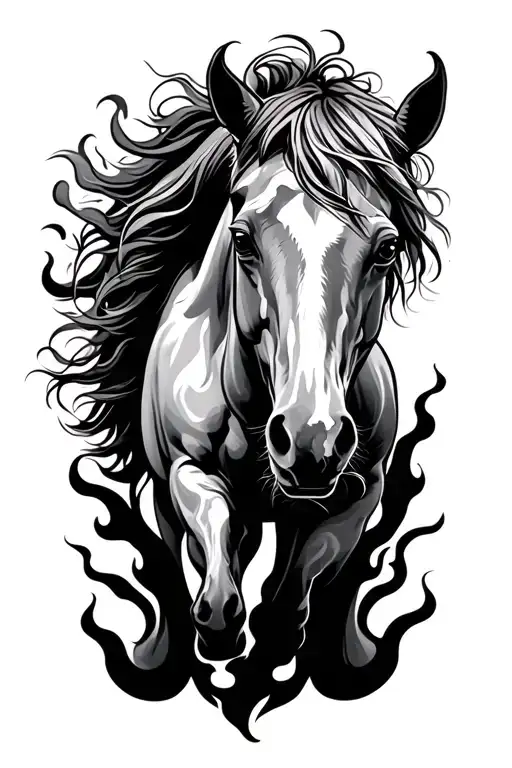Horse With Flames