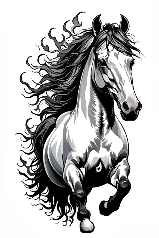 Galoping Horse With Flames