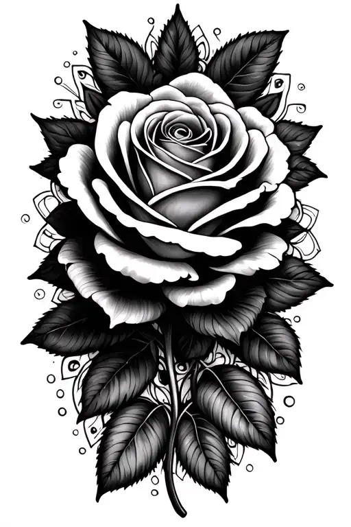 Rose With Mandala Background Long