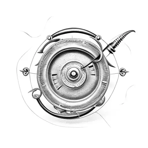 A Movie Reel Intertwined With Fishing Hooks