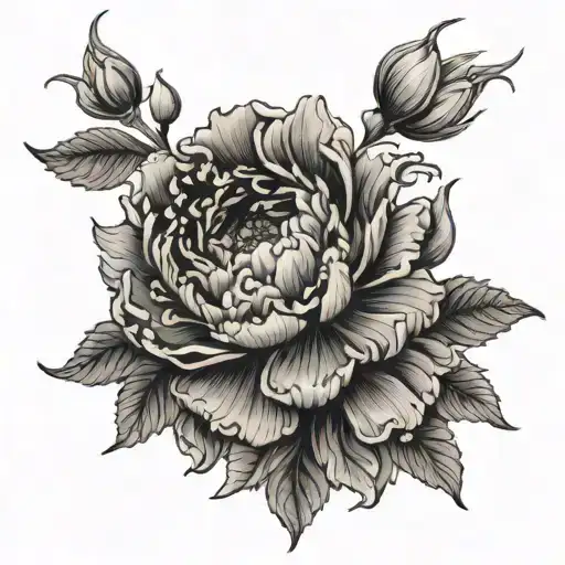 Peony Aster Scorpion Half Sleeve