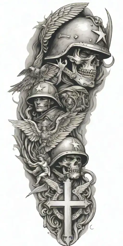 Military Tattoo Design Medic And Angels