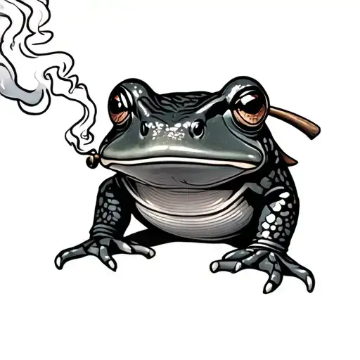 Samurai Frog Smoking