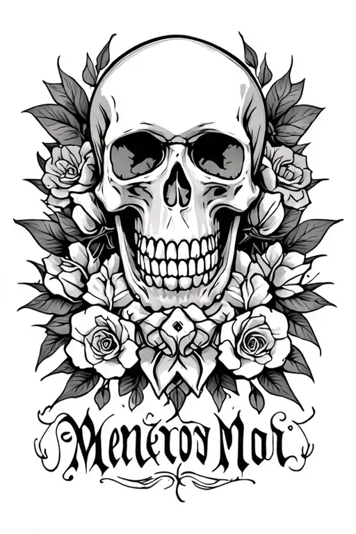 Memento Mori Text With Skull