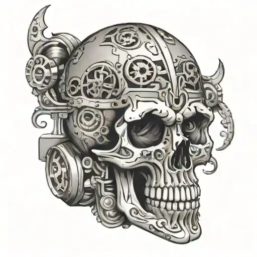 Calavera Skull Made Of Truck Parts And Bones