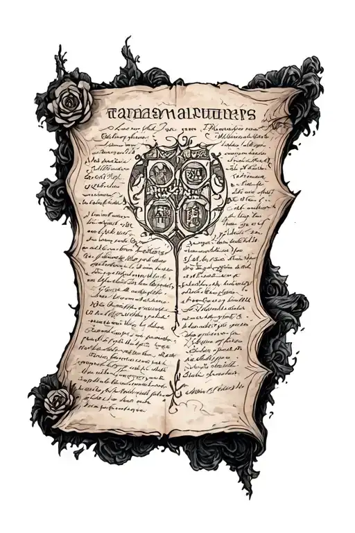 Page From Marauders Map Fine Line Style