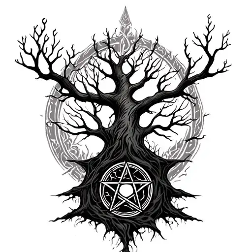 Vilma Writing With Tree And Pentacle