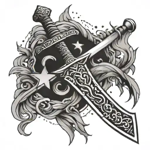 A Sword With Smoke And Stars