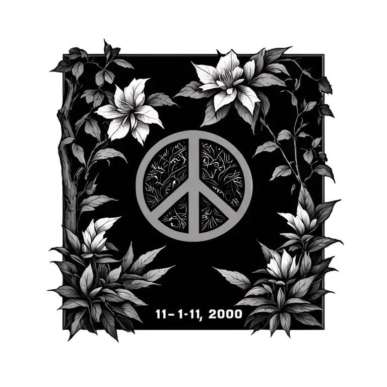 Peace With Nature Symbolise Date 7-11-2000 In Roman Style
