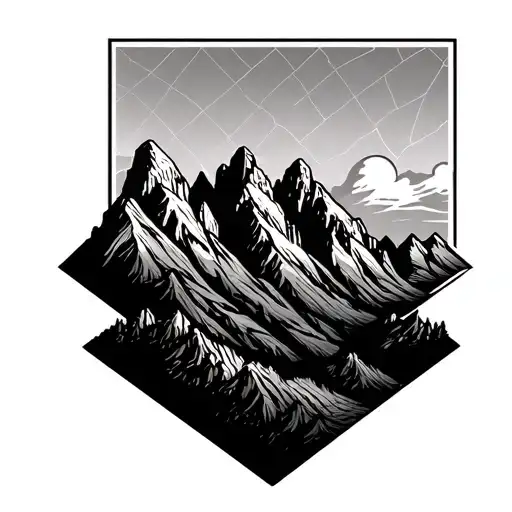 Fine Line Geometric Tattoo With Utah Mountains And Utah Arches