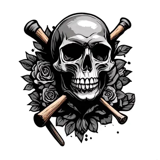 Drum Stick And Skull