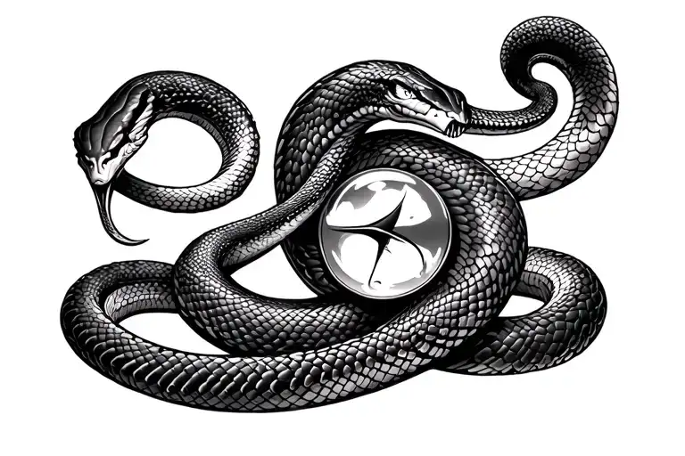 Full Arm Tattoo Snake With Hourglass