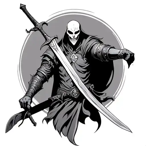 Medievil Warrior Wielding A Sword