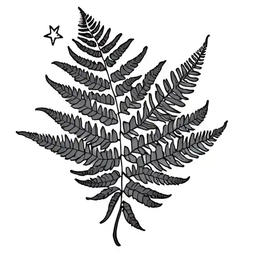 Fern With Star Patches Sewn