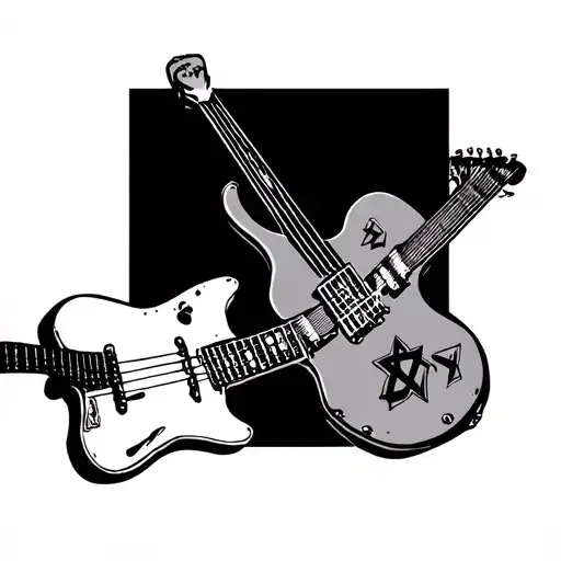Guitar With Jewish Star Sign